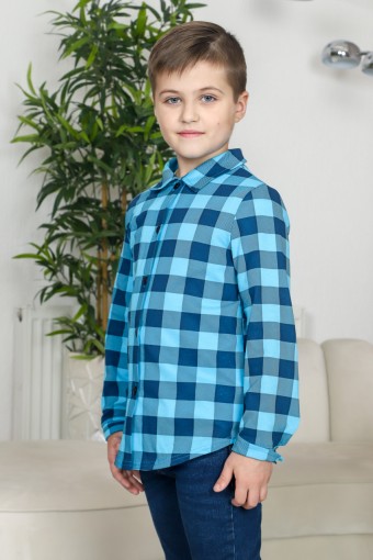 РБ002 Рубашка для мальчика "Техас" ( хаки, бирюзовый) (Фото 8)