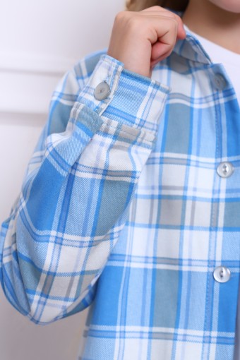 РБ009 Рубашка "Техас с начёсом" (голубой) мал. дев. (Фото 2)